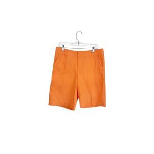 Lilly Pulitzer Resort Fit Bermuda Shorts Flat Front Classic Casua Orange Size 10